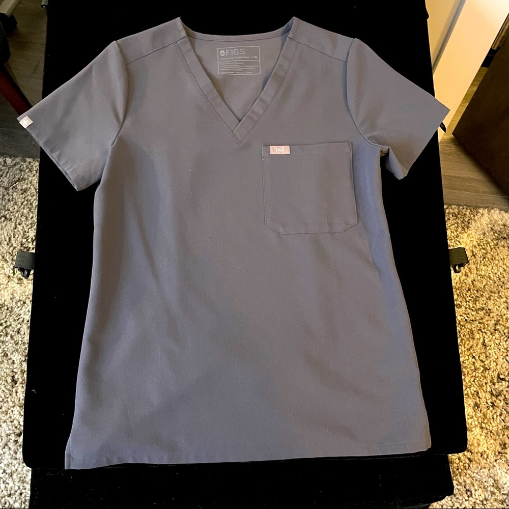 FIGS caterina XS Charcoal grey scrubs top NEW no tags